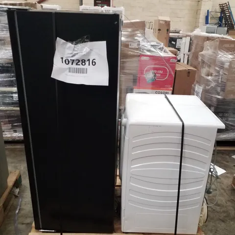 CANDY SMART CSEH8A2LE 8KG PUMP TUMBLE DRYER AND RUSSELL HOBBS BLACK FREESTANDING UPRIGHT FREEZER - UNPROCESSED RAW RETURNS