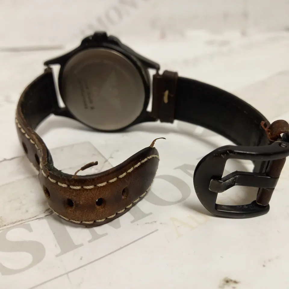 KHS AUTOMATIC BROWN STRAP WATCH