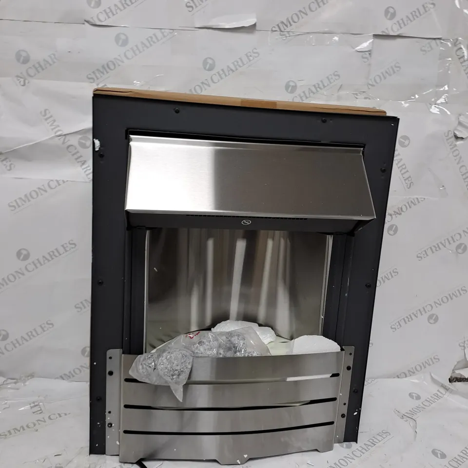 ADAM HELIOS ELECTRIC FIRE IN BRUSHED STEEL RRP £139