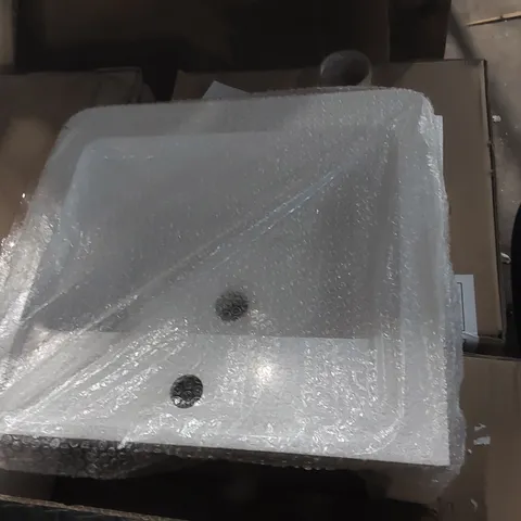 BOXED AQUA DART HARBY 500mm STONE RESIN BASIN - WHITE (1 BOX)