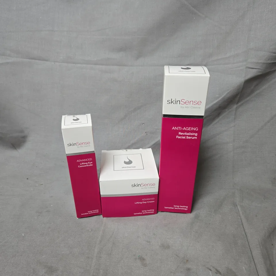 SKINSENSE FACIAL SKINCARE TRIO – ANTI-AGEING SERUM, DAY CREAM & EYE CONCENTRATE (BOXED)