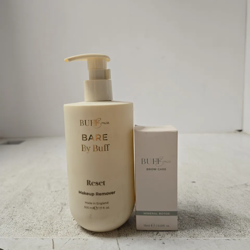 BUFF BROWZ BARE BY BUFF RESET MAKE-UP REMOVER 500ML & BUFF BROWZ MINERAL BOTOX