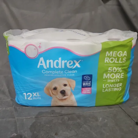 ANDREX COMPLETE CLEAN MEGA ROLLS TOILET TISSUE – 12 XL ROLLS