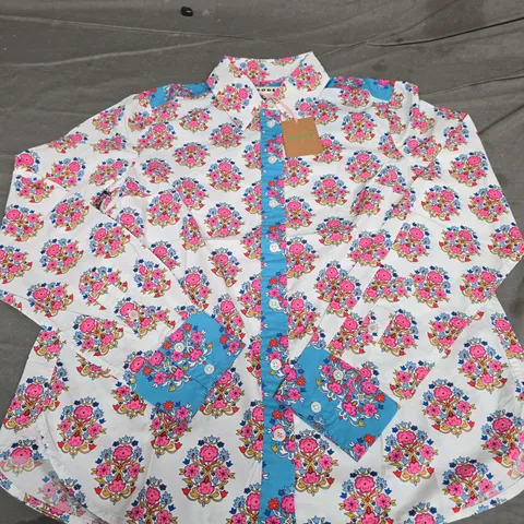BODEN FLORAL PATTERN BUTTON SHIRT - SIZE 8