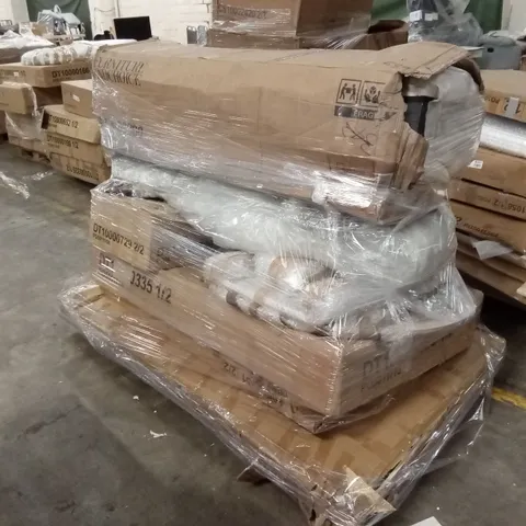 PALLET OF ASSORTED DESIGNER INCOMPLETE FLATPACK FURNITURE PARTS AND PIECES 