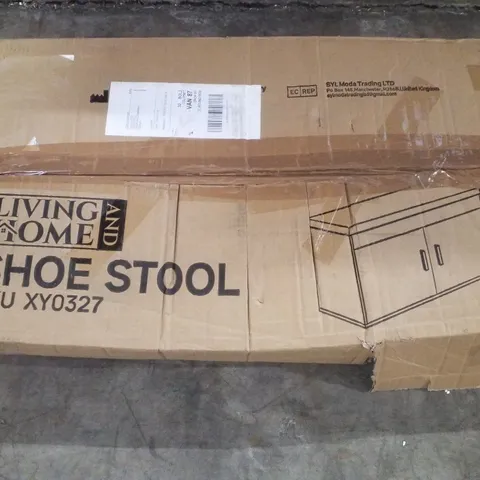 BOXED LIVING AND HOME SHOESTOOL - WHITE
