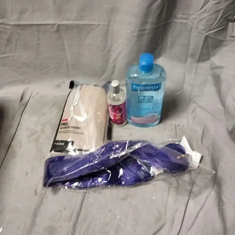 BOX OF APPROXIMATELY 12 ASSORTED COSMETIC ITEMS TO INCLUDE MAKE UP BRUSHES, EXTENSIONS, BODY MIST, HYGIENIX CLEANER