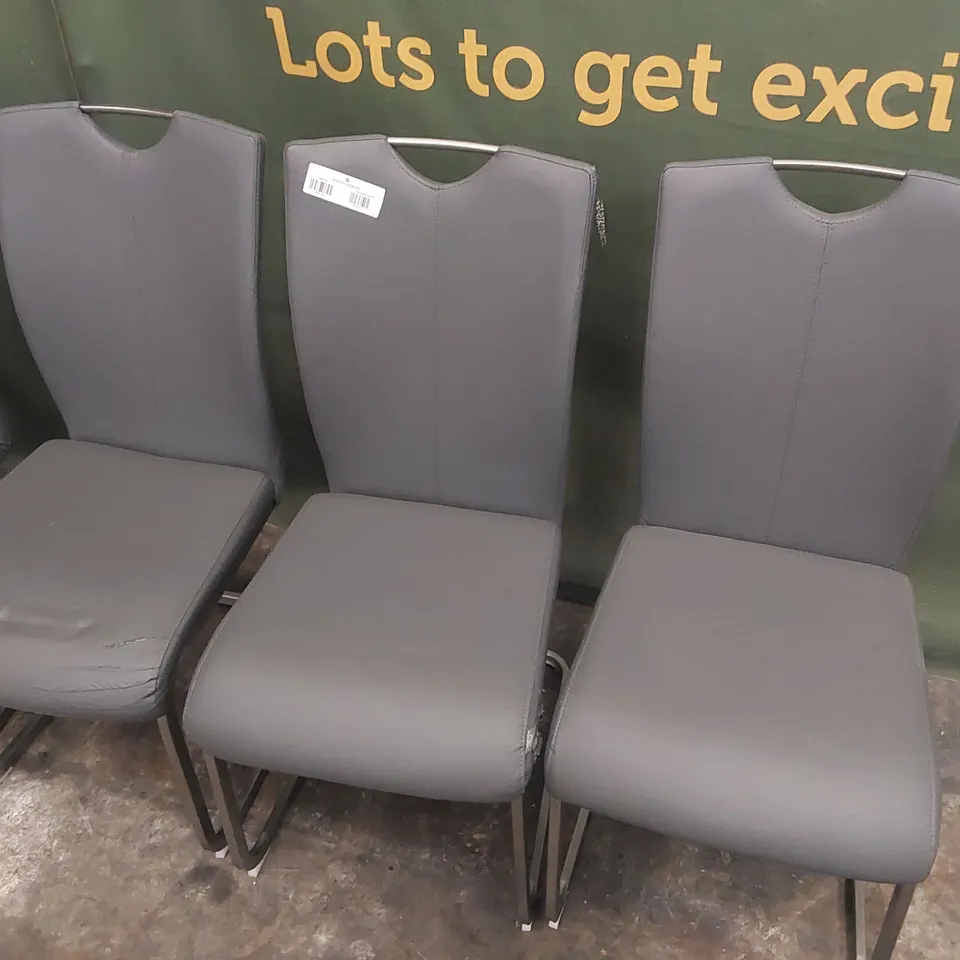 LOT OF 5x DESIGNER PU LEATHER DINING CHAIRS