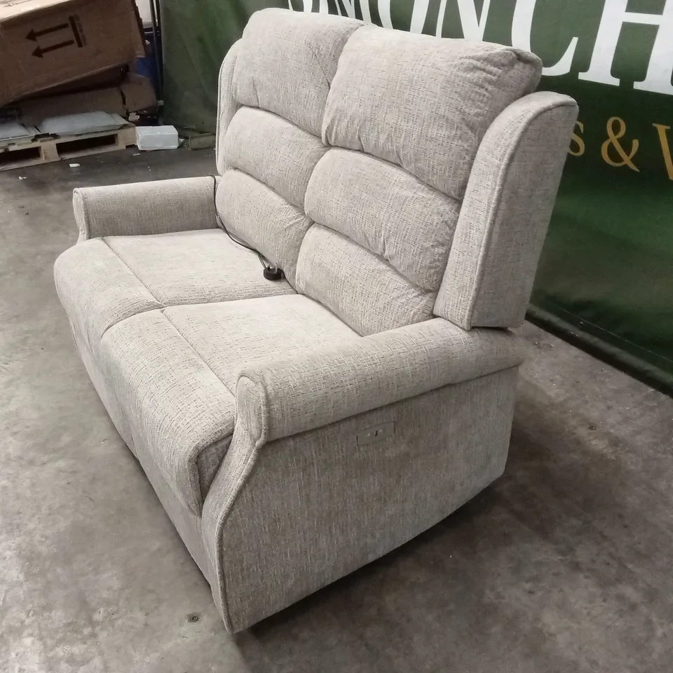 CONSTANTINO 2 SEATER ELECTRIC RECLINER SOFA - BEIGE FABRIC