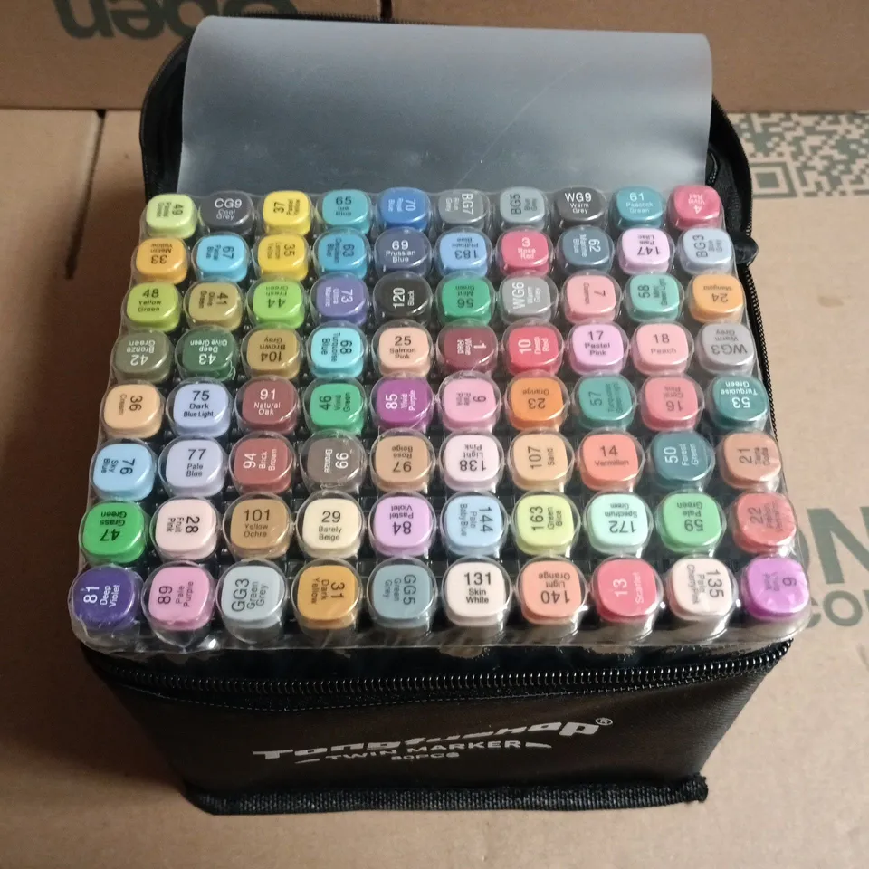 TONGFUSHOP TWIN MARKER 80PCS MARKER SET IN CARRY CASE