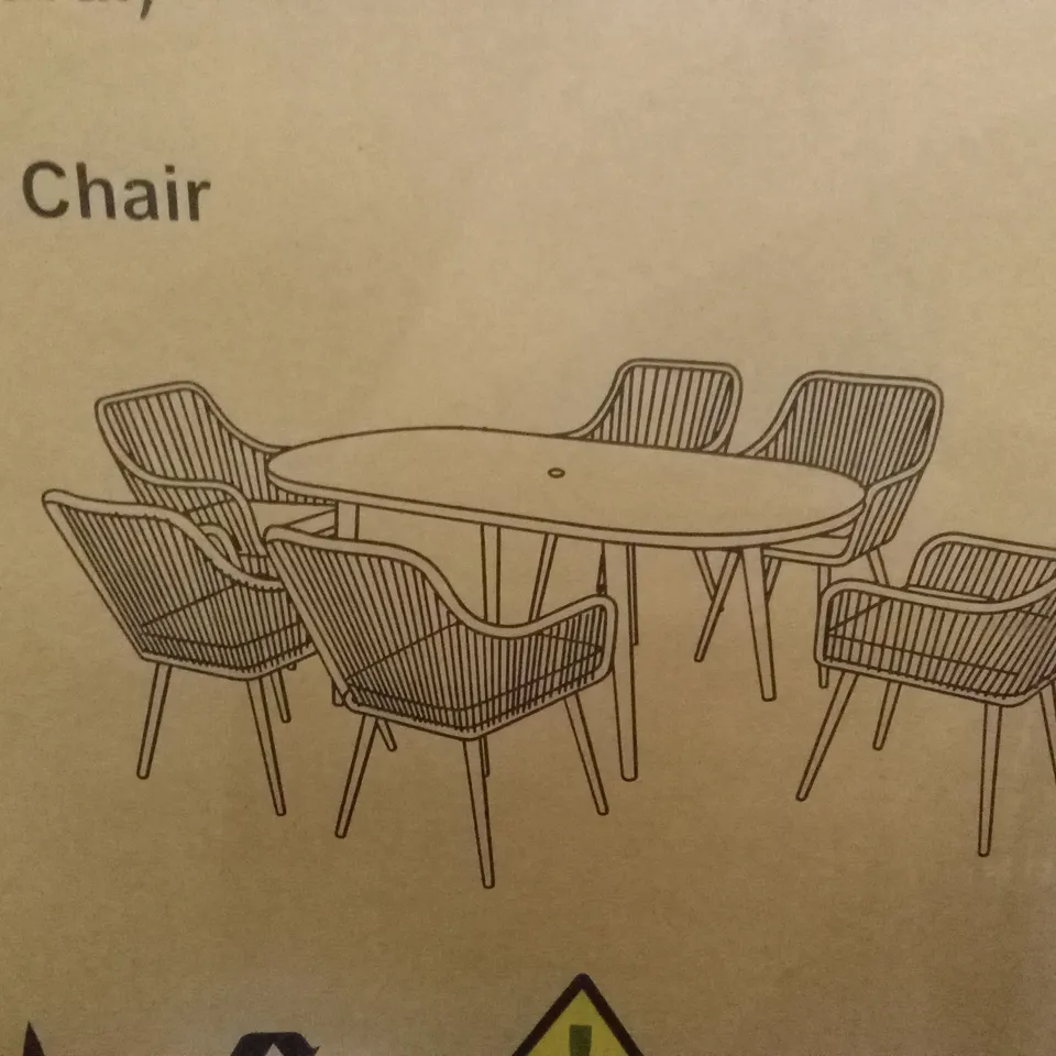 BOXED SET OF 6 GRENEDA OUTDOOR DINING CHAIRS // CHAIRS ONLY (2 BOXES)