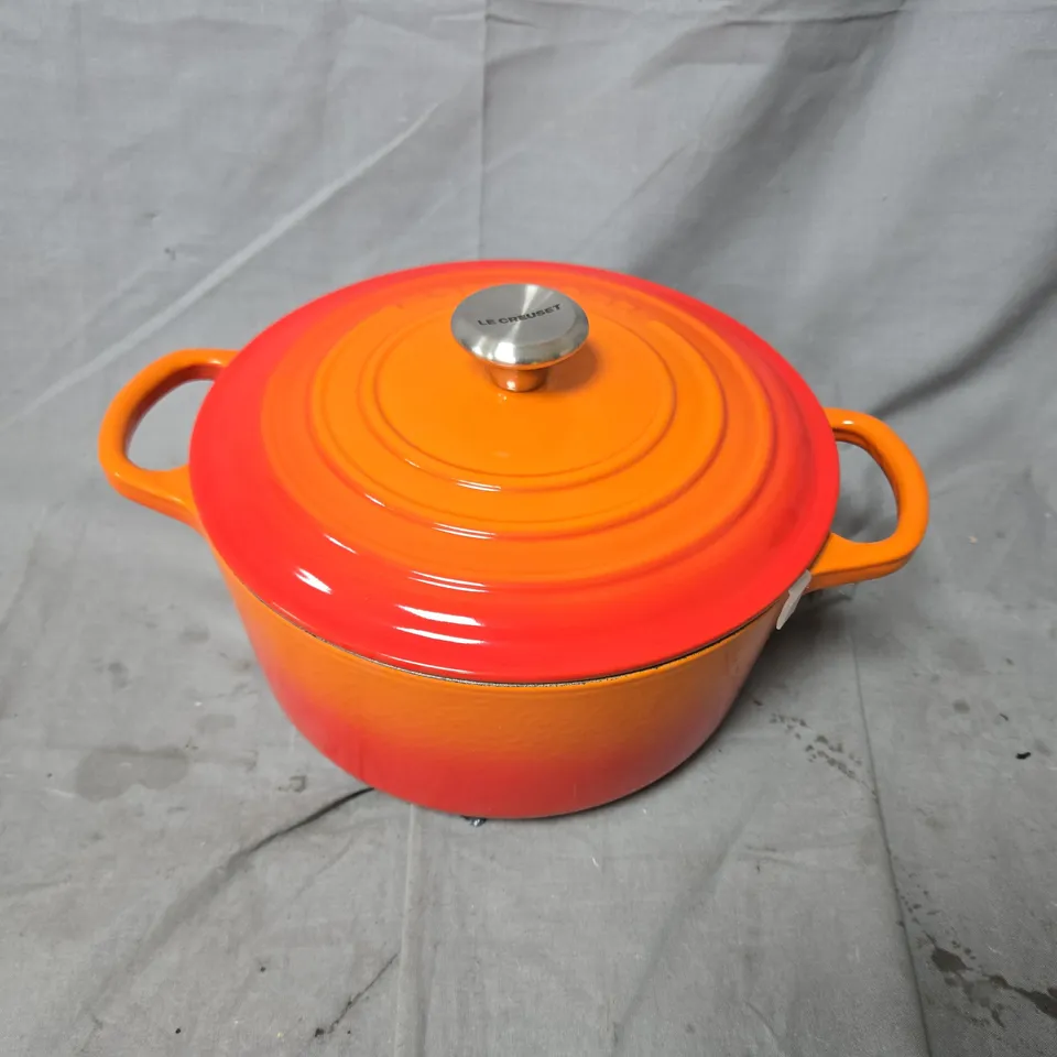 LE CREUSET CAST IRON CASSEROLE DISH WITH LID – FLAME