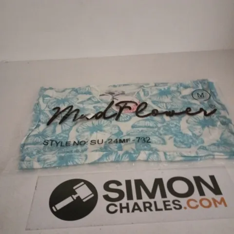 MUDFLOWER TURQUOISE FLORAL PRINT TOP – SIZE M