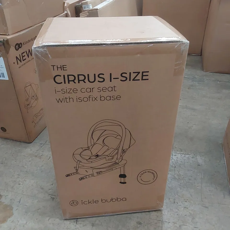 BOXED ICKLE BUBBA THE CIRRUS I-SIZE CAR SEAT WITH ISOFIX BASE - BLACK