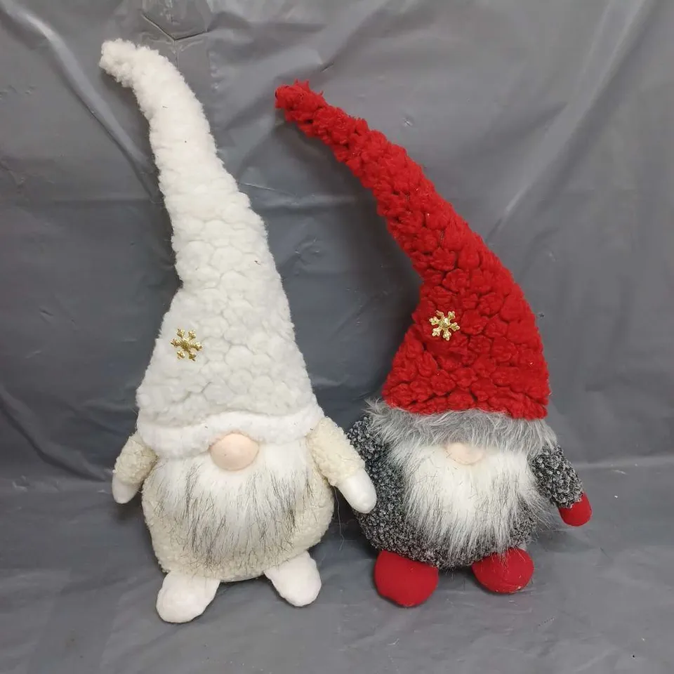 LOT OF 2 GONK FESTIVE DOORSTOPS RED AND WHITE