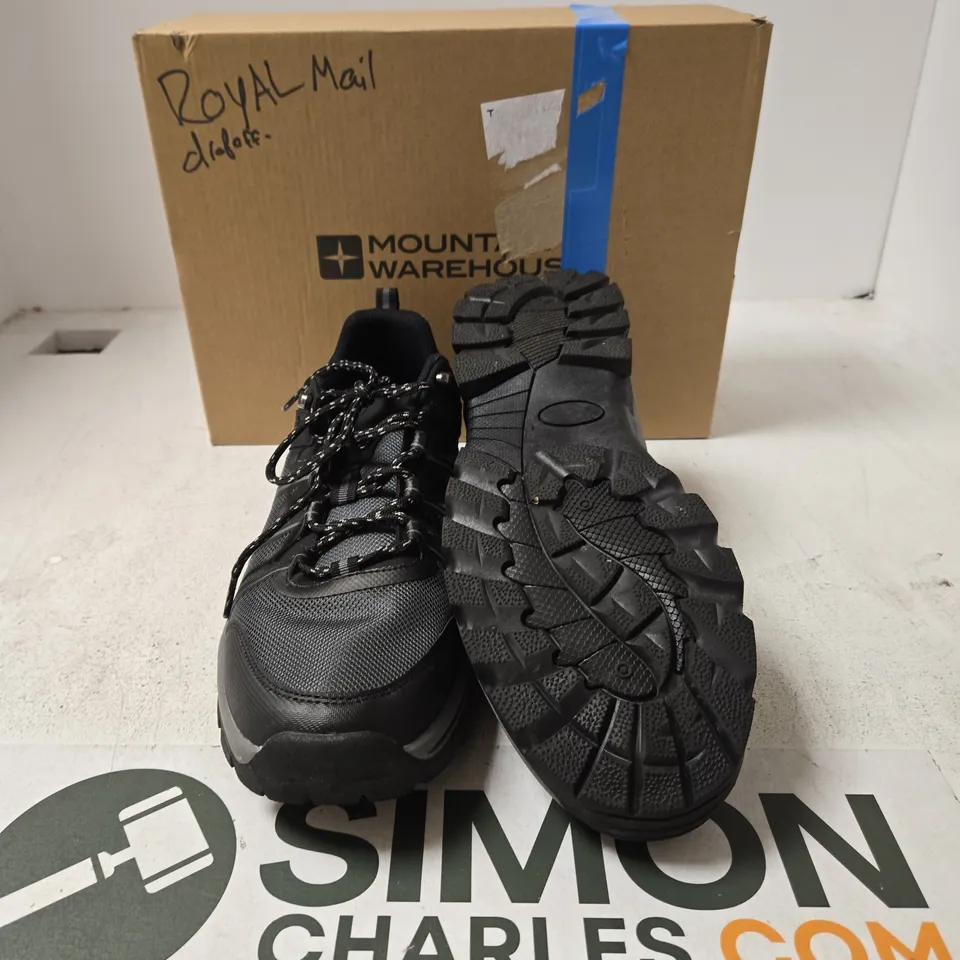 MOUNTAIN WAREHOUSE BLACK HIKING BOOTS – RUGGED TREAD, LACE‑UP - SIZE UK 11