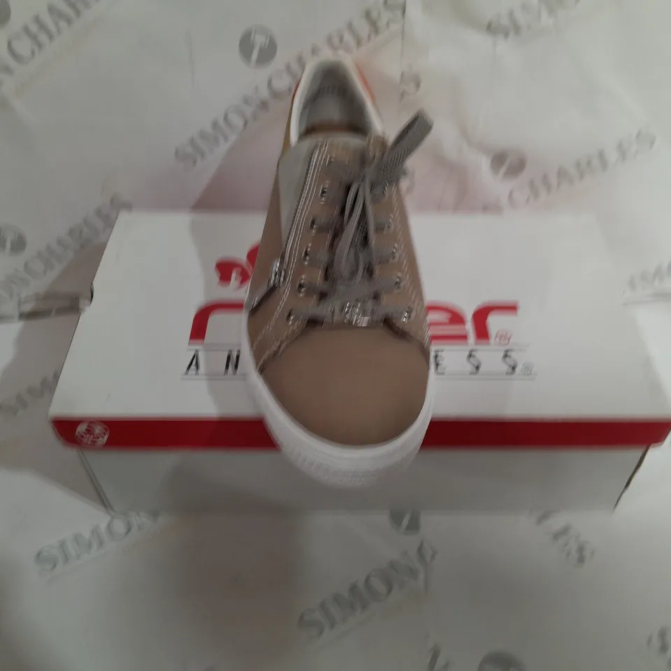 BOXED RIEKER TANNED CASUAL TRAINERS SIZE 7