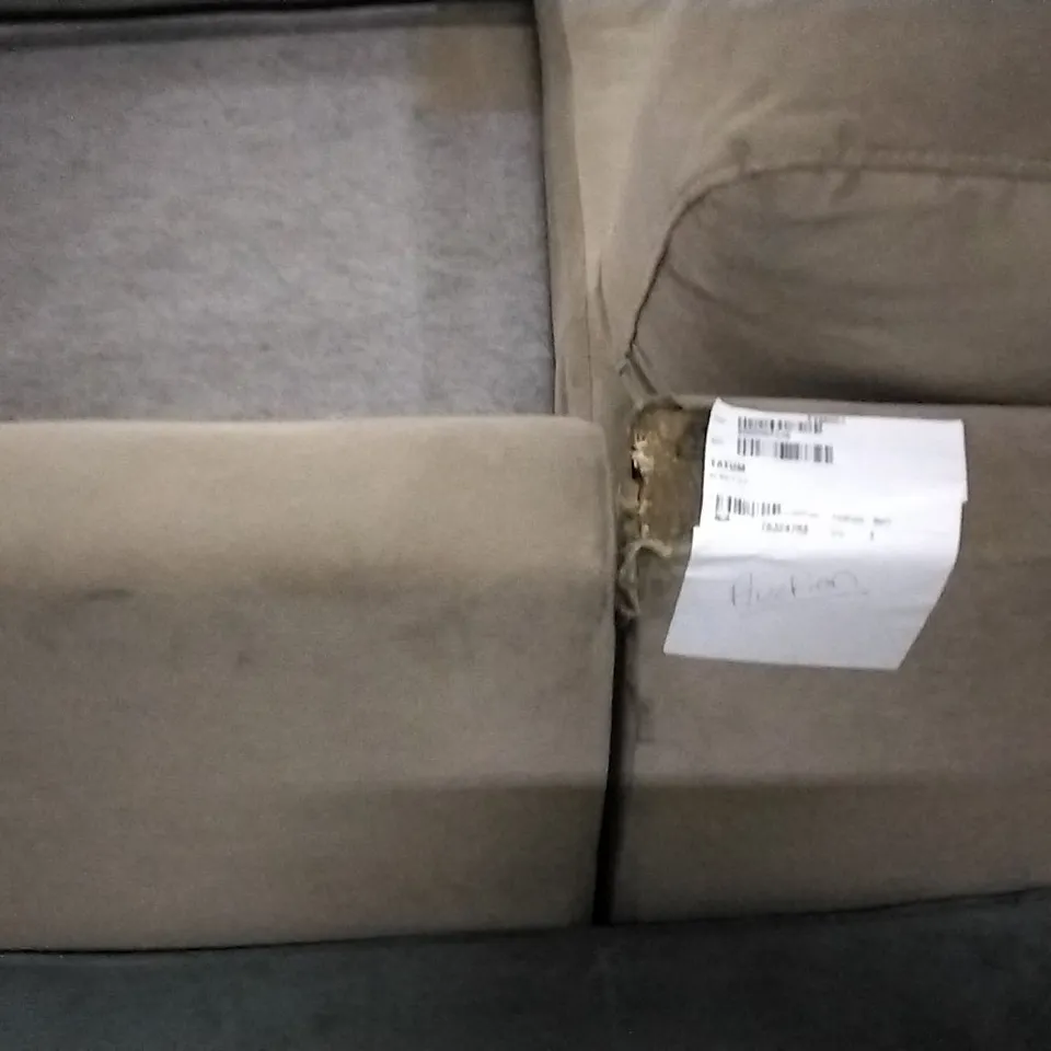 DESIGNER CORNER SOFA MINK WITH MISSING CUSHIONS