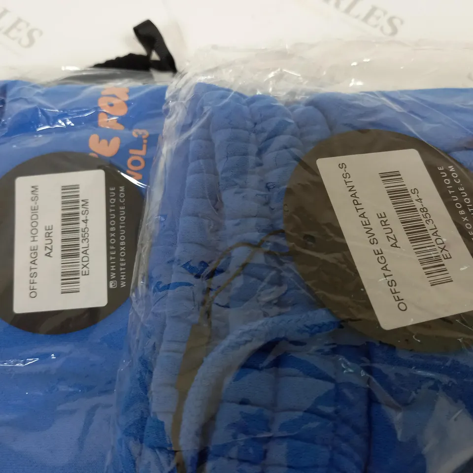 SEALED WHITE FOX OFFSTAGE HOODIE AND SWEATPANT SET IN BLUE - S