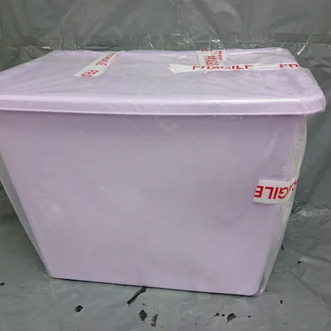 80L PLASTIC STORAGE TUB IN LILAC W. LID