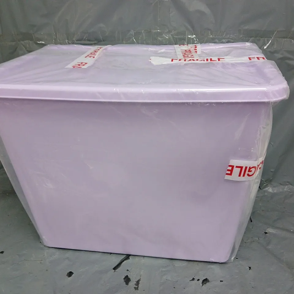 80L PLASTIC STORAGE TUB IN LILAC W. LID