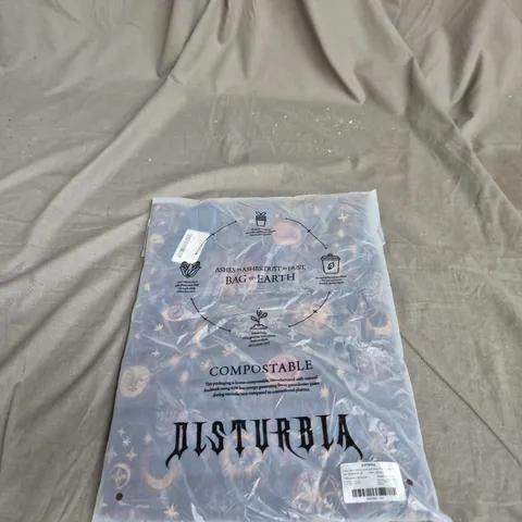  DISTURBIA UK 18 RHEA COTTON-BLEND MOTH AND MOON PRINT MIDAXI SKIRT