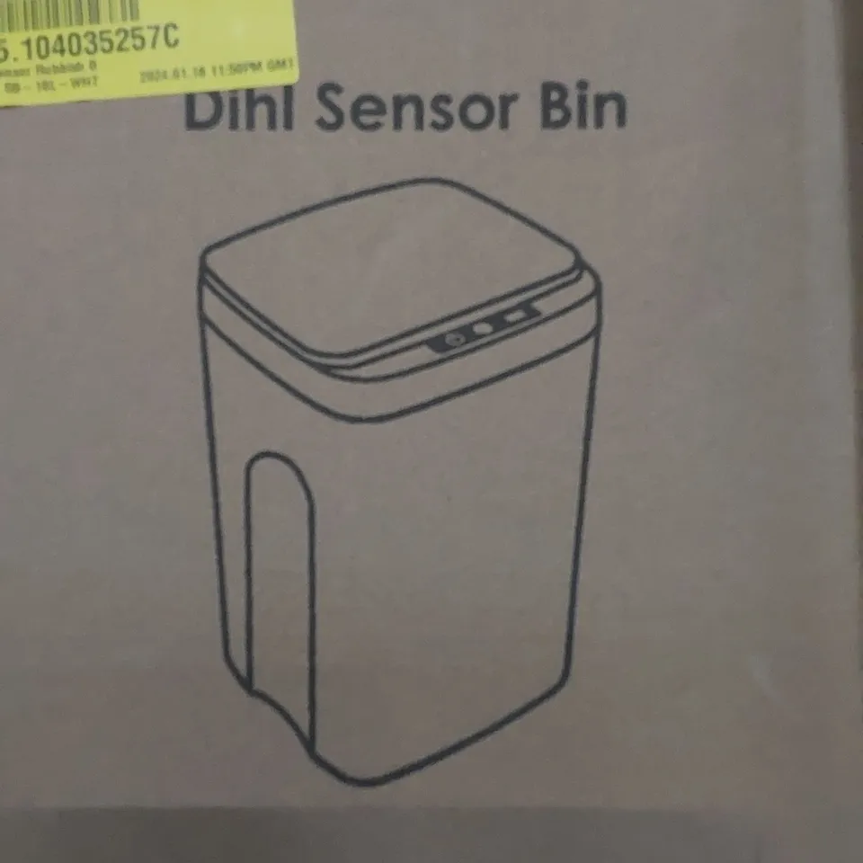 BOXED 16L PLASTIC MOTION SENSOR RUBBISH BIN (1 BOX)