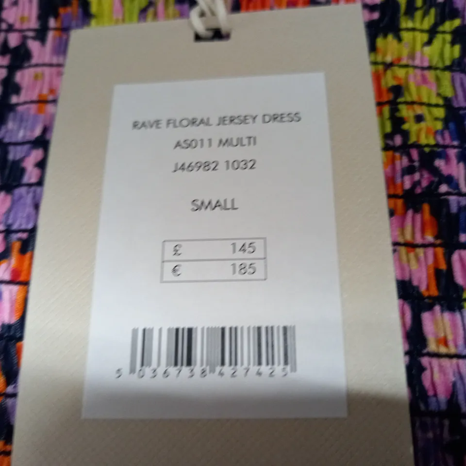JIGSAW RAVE FLORAL JERSEY DRESS - SMALL