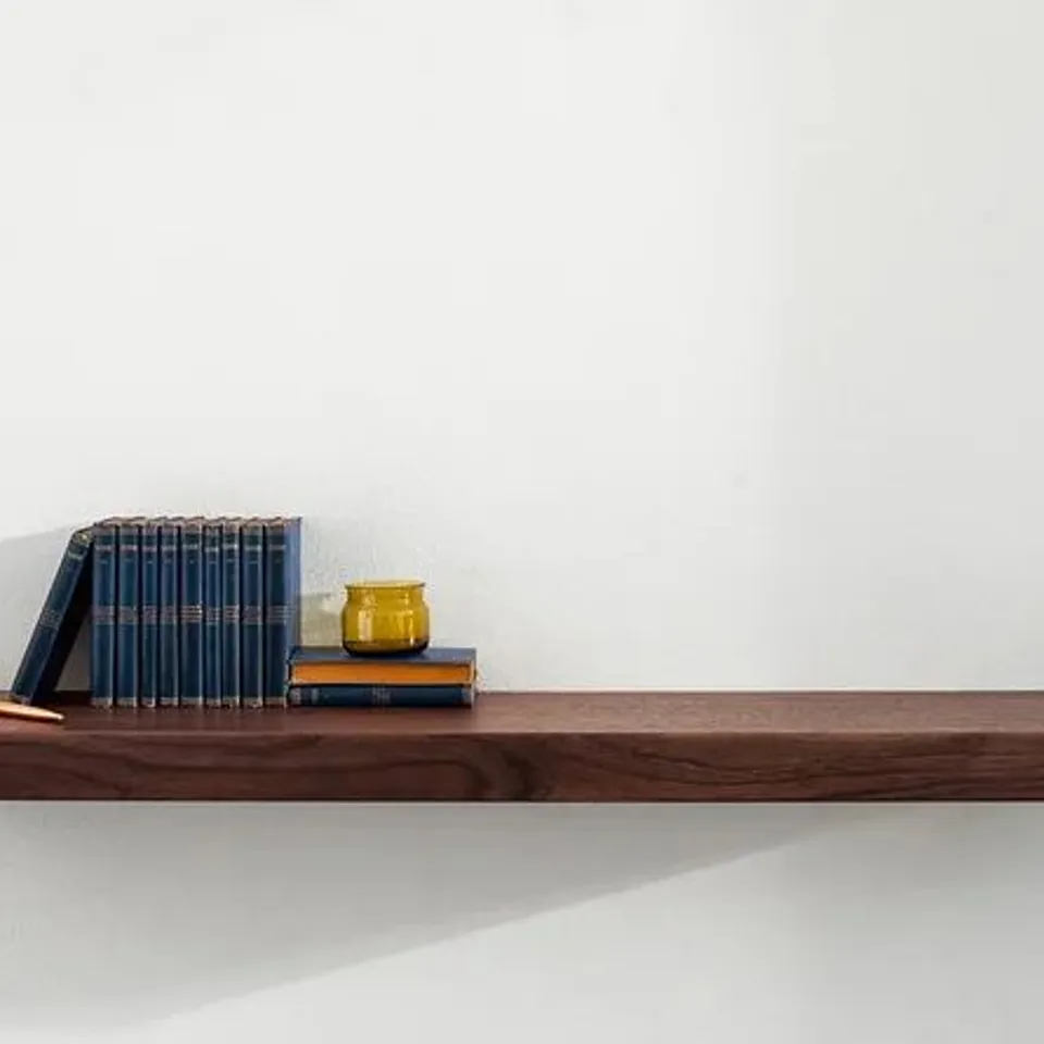 BOXED DOBSON ELM SOLID WOOD FLOATING SHELF (1 BOX)