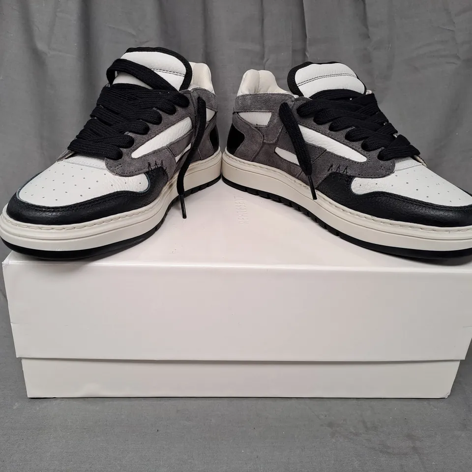 BOXED PAIR OF REPRESENT SHOES IN WHITE/GREY/BLACK UK SIZE 6