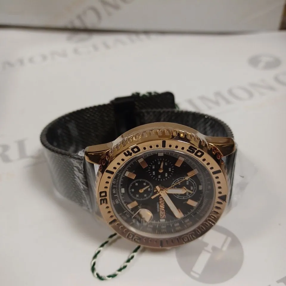 GAMAGES DOMINANCE TWO TONE BLACK DIAL WATCH 