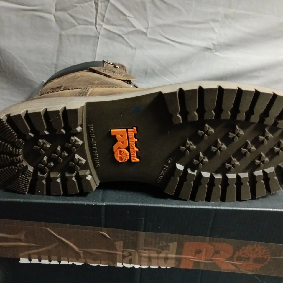 BOXED PAIR OF TIMBERLAND PRO LEATHER WORK BOOTS -  UK SIZE 10.5