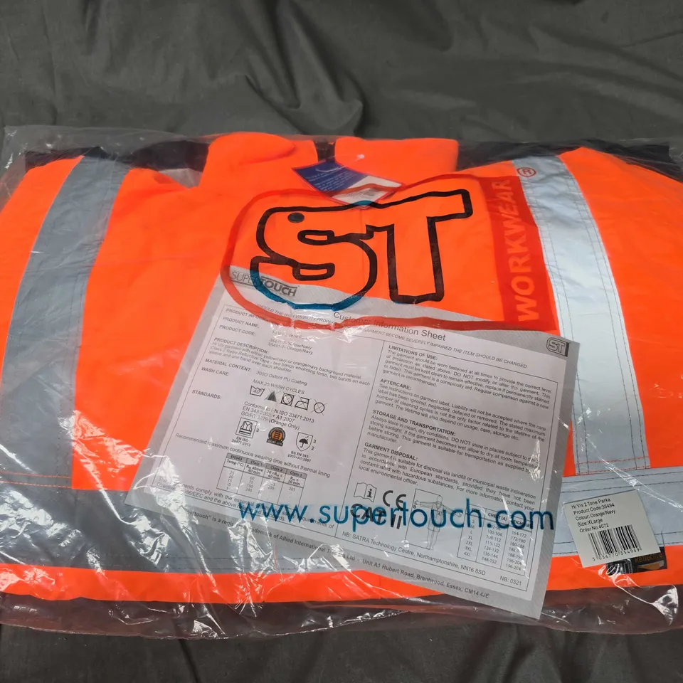 SEALED ST WORKWEAR HI-VIS TWO TONE PARKA - XL