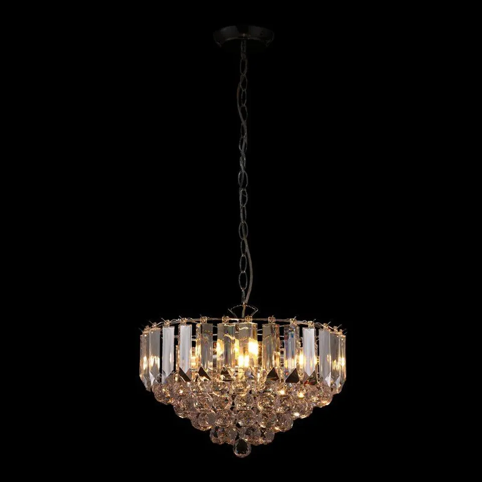 BOXED 3 - LIGHT CRYSTAL CHANDELIER - CHROME FINISH
