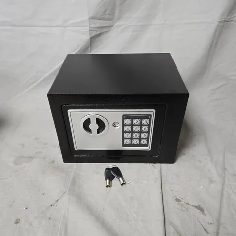 BLACK ELECTRONIC SAFE WITH KEYPAD AND KEY LOCK 