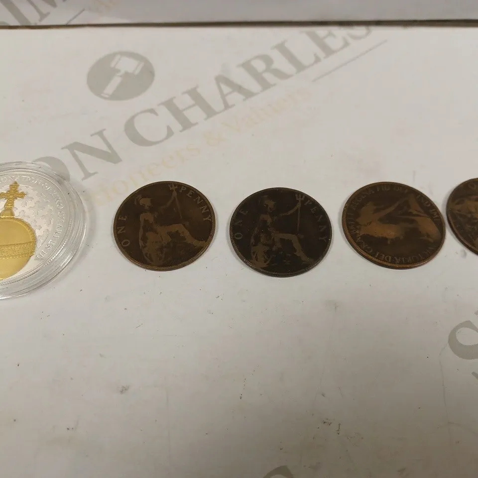 BOX TO CONTAIN APPROX. 17 X ASSORTED HISTORICAL & COLLECTORS COINS. DESIGNS VARY