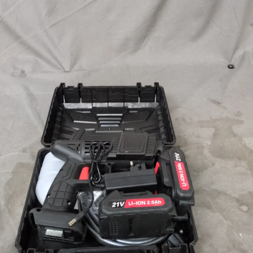 CORDLESS DRILL SET, 21V LI-ION, WITH 2 X 2.0AH BATTERIES, IN CARRY CASE