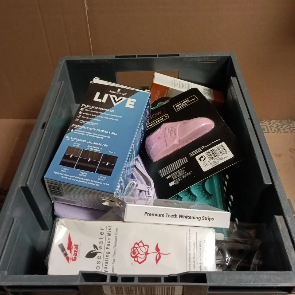 APPROXIMATELY 20 ASSORTED COSMETIC ITEMS INCLUDING SADOER ENLARGING BREAST CREAM , PREMIUM TEETH WHITENING STRIPS AND LINIMENT GEL 