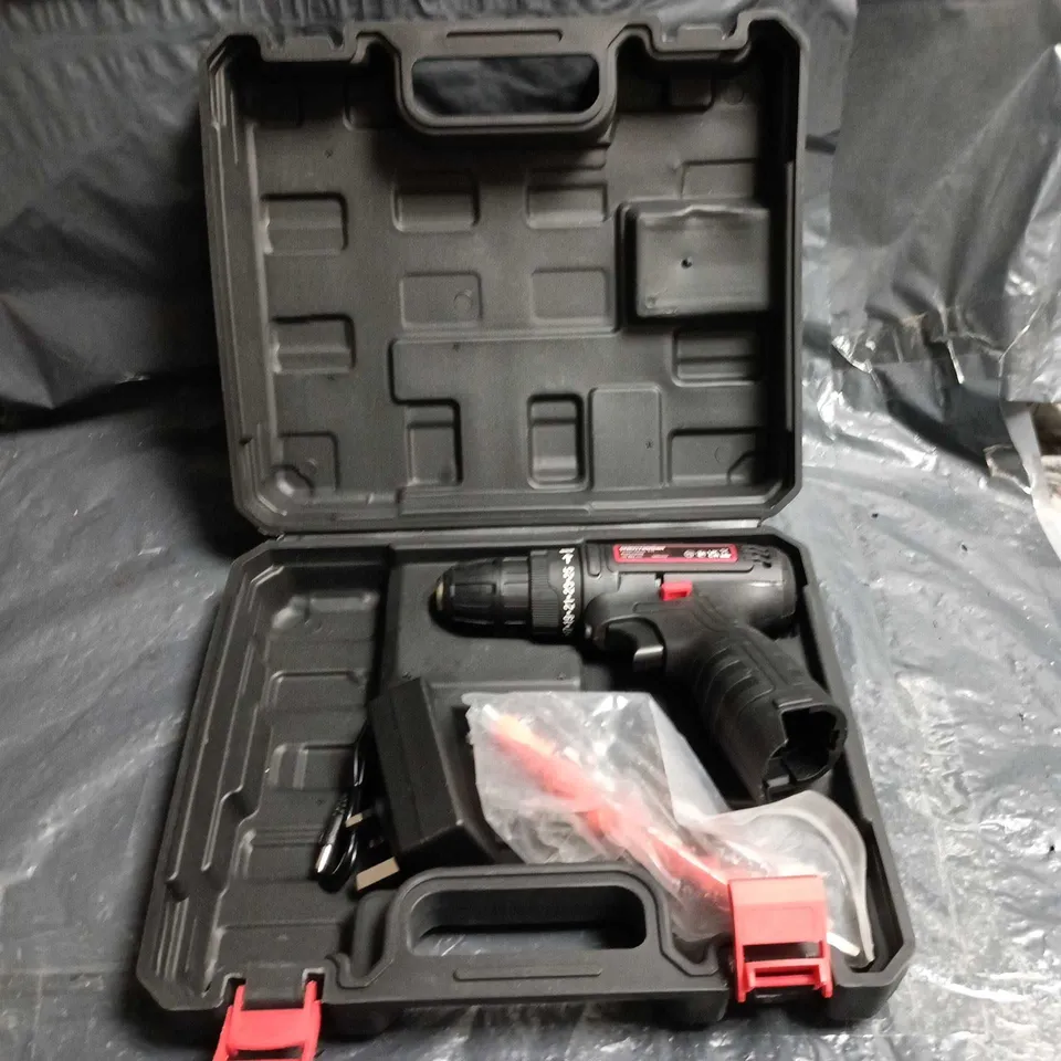 CHENTIANXIA CORDLESS DRILL IN CARRY CASE – BLACK & RED
