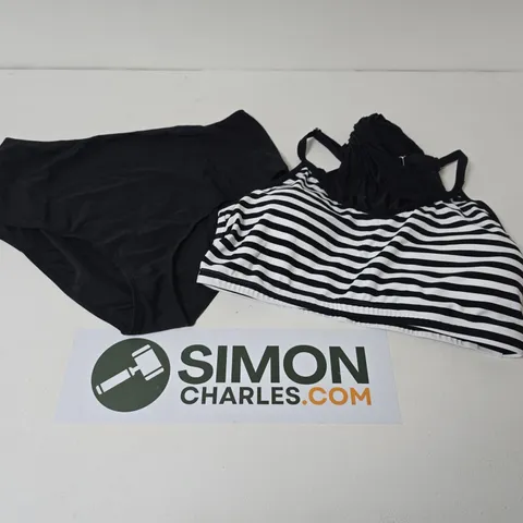 BONPRIX 2 PIECE SWIMMING SET BLACK AND WHITE SIZE 24