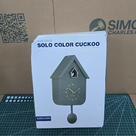 KARLSSON SOLO COLOR CUCKOO WALL CLOCK – JUNGLE GREEN (BOXED)