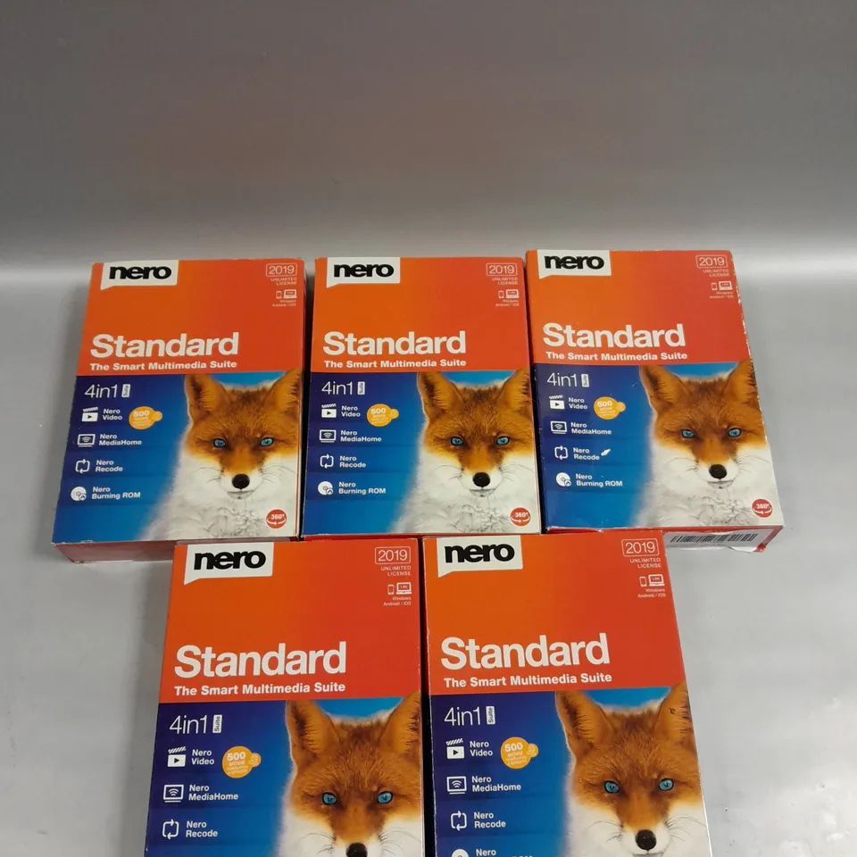 5 X BOXED NERO MULTIMEDIA SUITE 4 IN 1 STANDARD EDITION 