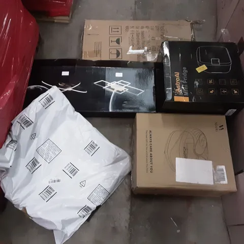 PALLET OF ASSORTED PRODUCTS INCLUDING ASTROAI MINI FRIDGE, MISIKI FOOTBATH, PROJECTOR SCREEN, HAMMOCK CHAIR, SMART LIFTING SOCKET, AIR COOLER