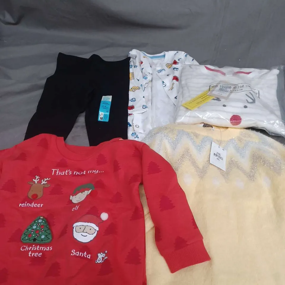 LARGE QUANTITY OF ASSORTED KIDS CLOTHING ITEMS TO INCLUDE SWEATER, PANTS, PJS, ETC