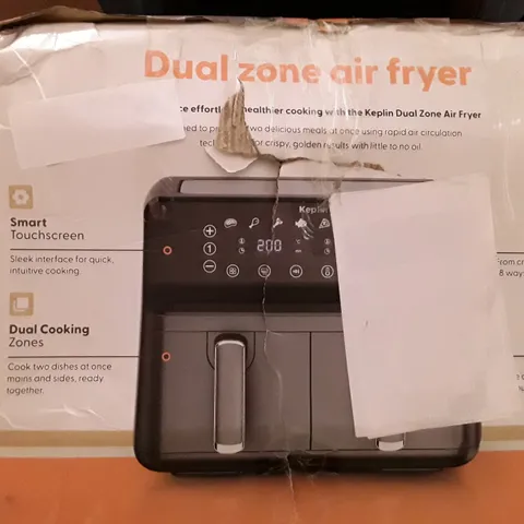 BOXED KEPLIN AIR FRYER WITH DUAL COOKING ZONES BLACK COLOUR