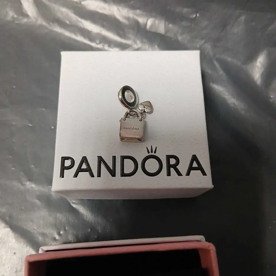 PANDORA HANDBAG CHARM WITH HEART TAG – SILVER-TONE