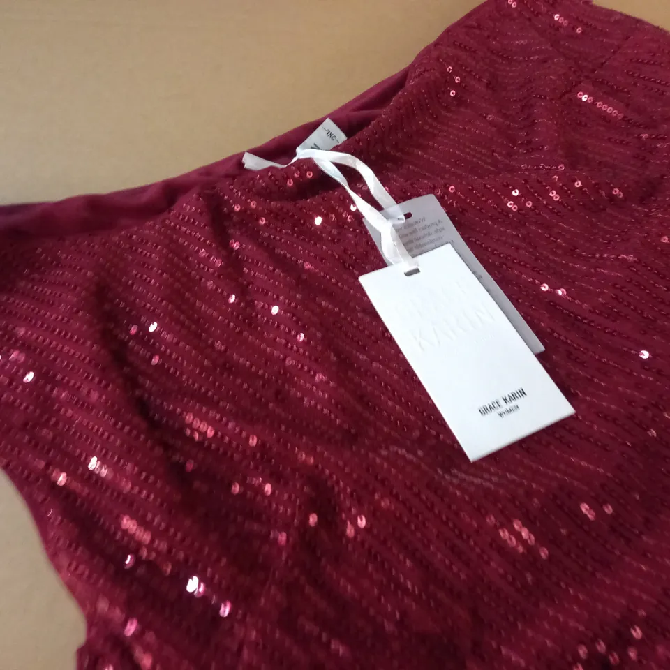 GRACE KARIN SEQUINED MINI ONE SHOULDER MINI DRESS - 2XL