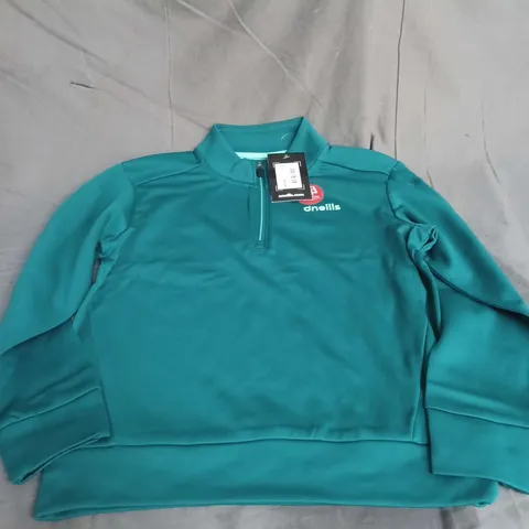 O'NEILLS BRYAN 029 TECH FLEECE ZIP TOP IN GREEN SIZE 9/10 YRS