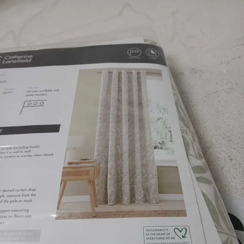 CATHERINE LANSFIELD PAIR OF CURTAINS 66 X 90" EYELET REVERSIBLE
