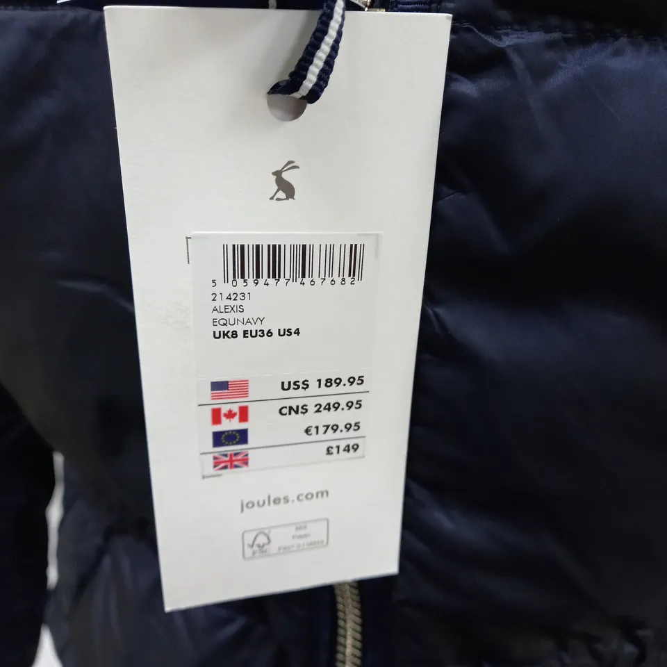 JOULES ALEXIS NAVY INSULATED COAT - UK 8